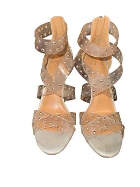 Jessica Simpson Nude Studded Strappy Heels